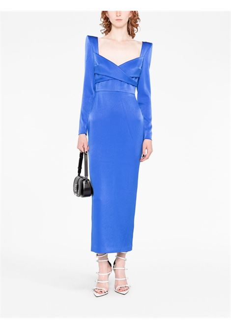 Blue Linden satin midi dress - women ALEX PERRY | D1116BLBLL